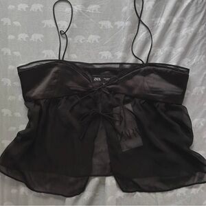 Zara Elegant Black Camisole Top